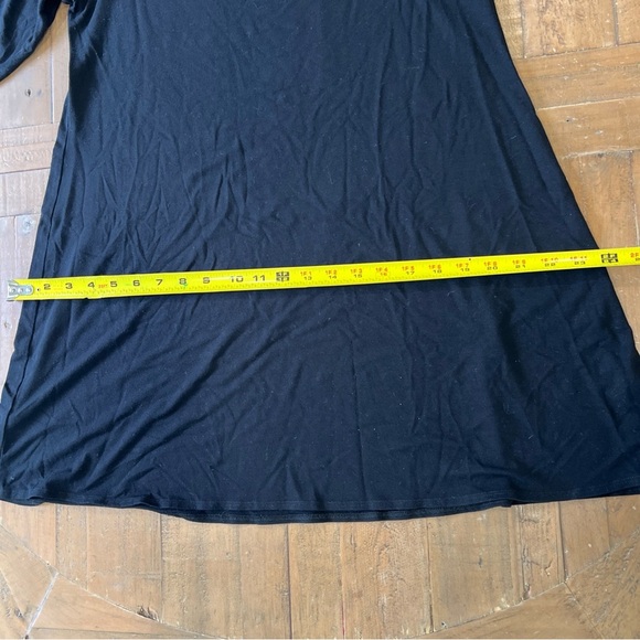 Eileen Fisher Tunic Medium Black Swing Scoop Neck Short Sleeve Preppy Casual - Picture 7 of 7